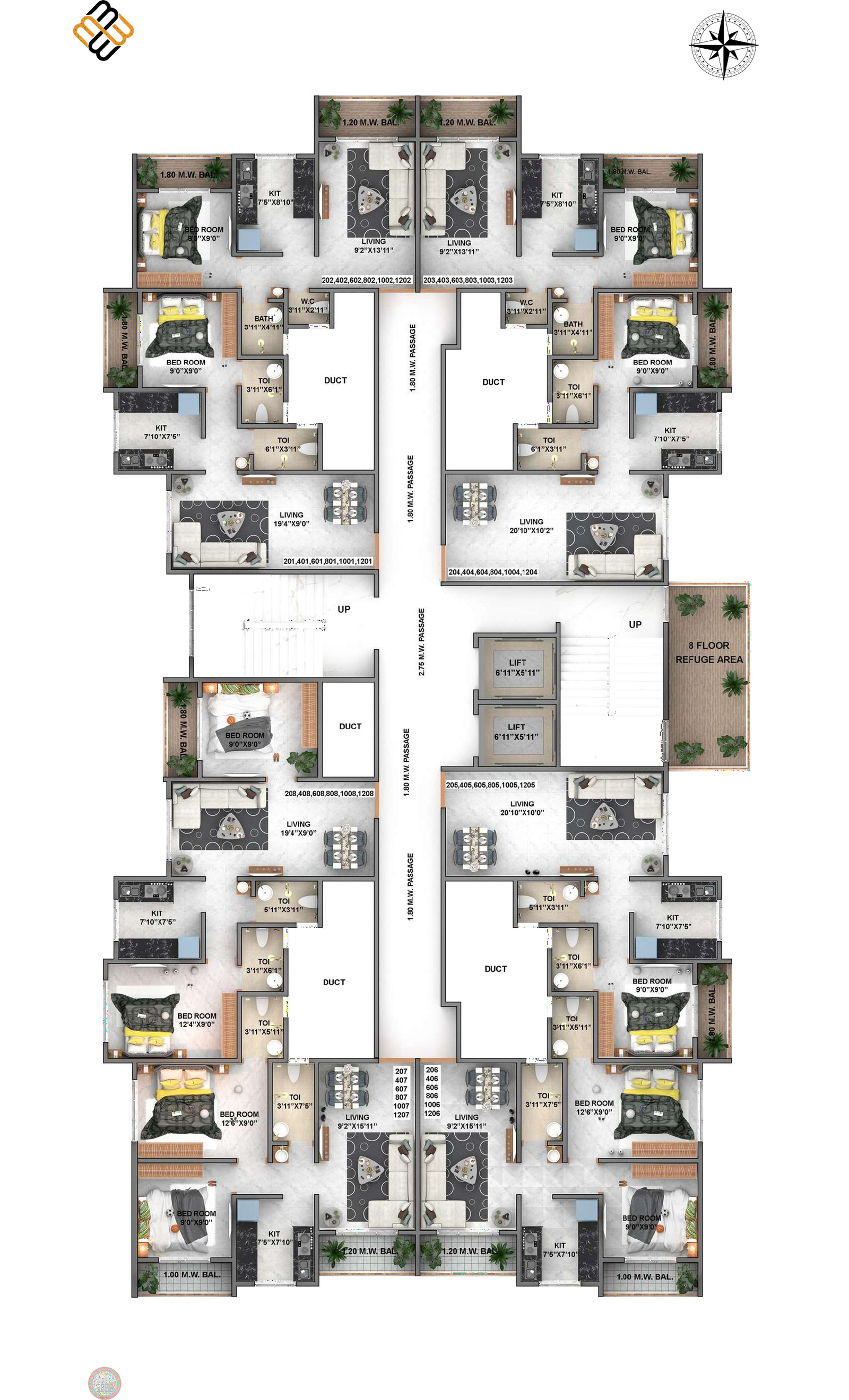 Tower N Floor Plan